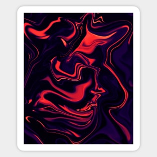 Red liquid marble Sticker